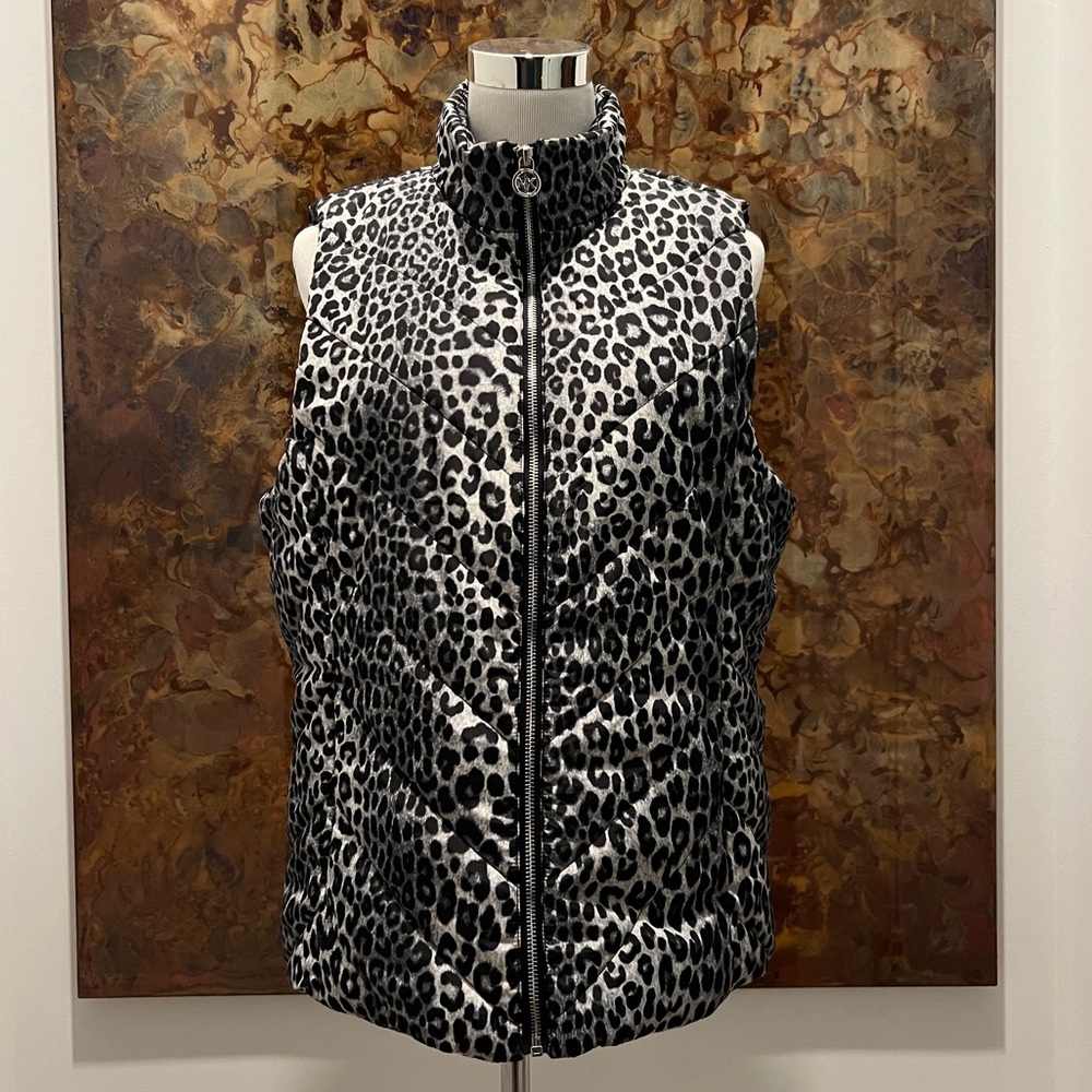 Michael Kors Leopard Print Puffer Vest